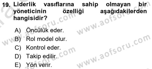 Spor Eğitimi Dersi Ara Sınavı Deneme Sınav Soruları 19. Soru