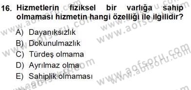 Boş Zaman ve Rekreasyon Yönetimi Dersi Ara Sınavı Deneme Sınav Soruları 16. Soru
