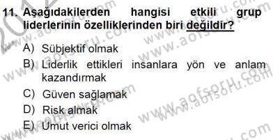 Boş Zaman ve Rekreasyon Yönetimi Dersi 2012 - 2013 Yılı (Final) Dönem Sonu Sınav Soruları 11. Soru