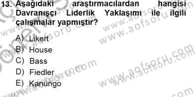Boş Zaman ve Rekreasyon Yönetimi Dersi 2012 - 2013 Yılı (Final) Dönem Sonu Sınav Soruları 13. Soru