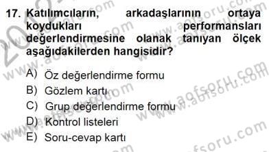 Boş Zaman ve Rekreasyon Yönetimi Dersi 2012 - 2013 Yılı (Final) Dönem Sonu Sınav Soruları 17. Soru