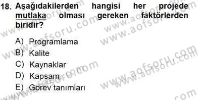 Boş Zaman ve Rekreasyon Yönetimi Dersi 2012 - 2013 Yılı (Final) Dönem Sonu Sınav Soruları 18. Soru