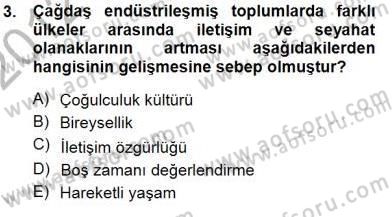 Boş Zaman ve Rekreasyon Yönetimi Dersi 2012 - 2013 Yılı (Final) Dönem Sonu Sınav Soruları 3. Soru