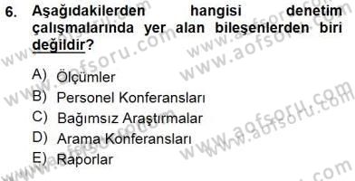 Boş Zaman ve Rekreasyon Yönetimi Dersi 2012 - 2013 Yılı (Final) Dönem Sonu Sınav Soruları 6. Soru