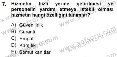 Boş Zaman ve Rekreasyon Yönetimi Dersi 2012 - 2013 Yılı (Final) Dönem Sonu Sınav Soruları 7. Soru