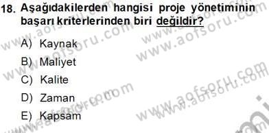Boş Zaman ve Rekreasyon Yönetimi Dersi 2013 - 2014 Yılı (Final) Dönem Sonu Sınav Soruları 18. Soru