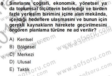 Boş Zaman ve Rekreasyon Yönetimi Dersi 2013 - 2014 Yılı (Final) Dönem Sonu Sınav Soruları 9. Soru