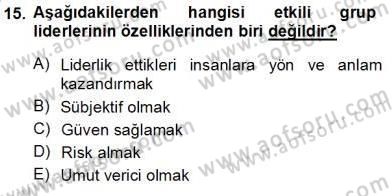Boş Zaman ve Rekreasyon Yönetimi Dersi 2013 - 2014 Yılı Tek Ders Sınav Soruları 15. Soru