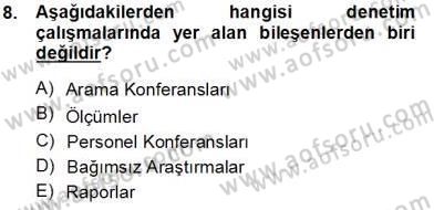 Boş Zaman ve Rekreasyon Yönetimi Dersi 2013 - 2014 Yılı Tek Ders Sınav Soruları 8. Soru