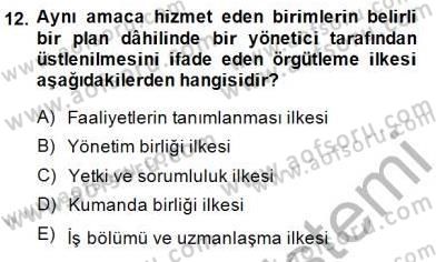 Boş Zaman ve Rekreasyon Yönetimi Dersi 2014 - 2015 Yılı (Vize) Ara Sınav Soruları 12. Soru