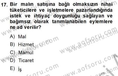 Boş Zaman ve Rekreasyon Yönetimi Dersi Ara Sınavı Deneme Sınav Soruları 17. Soru