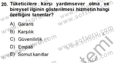 Boş Zaman ve Rekreasyon Yönetimi Dersi 2014 - 2015 Yılı (Vize) Ara Sınav Soruları 20. Soru