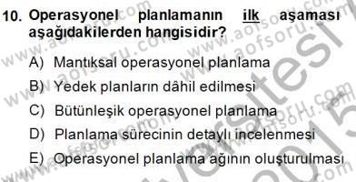 Boş Zaman ve Rekreasyon Yönetimi Dersi 2014 - 2015 Yılı (Final) Dönem Sonu Sınav Soruları 10. Soru