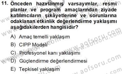 Boş Zaman ve Rekreasyon Yönetimi Dersi 2014 - 2015 Yılı (Final) Dönem Sonu Sınav Soruları 11. Soru
