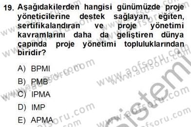 Boş Zaman ve Rekreasyon Yönetimi Dersi 2014 - 2015 Yılı (Final) Dönem Sonu Sınav Soruları 19. Soru