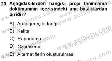 Boş Zaman ve Rekreasyon Yönetimi Dersi 2014 - 2015 Yılı (Final) Dönem Sonu Sınav Soruları 20. Soru