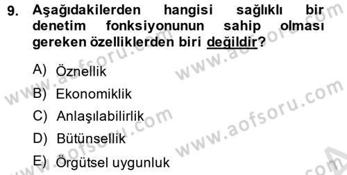 Boş Zaman ve Rekreasyon Yönetimi Dersi 2014 - 2015 Yılı Tek Ders Sınav Soruları 9. Soru