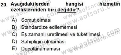 Boş Zaman ve Rekreasyon Yönetimi Dersi Ara Sınavı Deneme Sınav Soruları 20. Soru