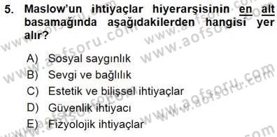 Boş Zaman ve Rekreasyon Yönetimi Dersi Ara Sınavı Deneme Sınav Soruları 5. Soru