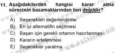 Boş Zaman ve Rekreasyon Yönetimi Dersi 2015 - 2016 Yılı (Final) Dönem Sonu Sınav Soruları 11. Soru