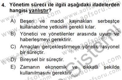 Boş Zaman ve Rekreasyon Yönetimi Dersi 2015 - 2016 Yılı (Final) Dönem Sonu Sınav Soruları 4. Soru
