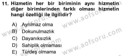 Boş Zaman ve Rekreasyon Yönetimi Dersi 2015 - 2016 Yılı Tek Ders Sınav Soruları 11. Soru