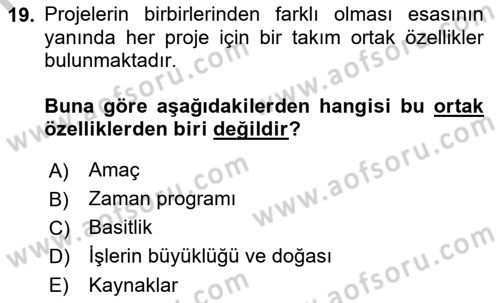 Boş Zaman ve Rekreasyon Yönetimi Dersi 2016 - 2017 Yılı 3 Ders Sınav Soruları 19. Soru