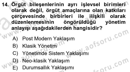 Boş Zaman ve Rekreasyon Yönetimi Dersi 2016 - 2017 Yılı (Vize) Ara Sınav Soruları 14. Soru