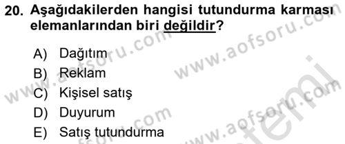 Boş Zaman ve Rekreasyon Yönetimi Dersi Ara Sınavı Deneme Sınav Soruları 20. Soru