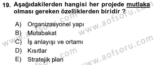 Boş Zaman ve Rekreasyon Yönetimi Dersi 2016 - 2017 Yılı (Final) Dönem Sonu Sınav Soruları 19. Soru