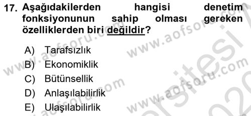 Boş Zaman ve Rekreasyon Yönetimi Dersi 2019 - 2020 Yılı (Vize) Ara Sınav Soruları 17. Soru