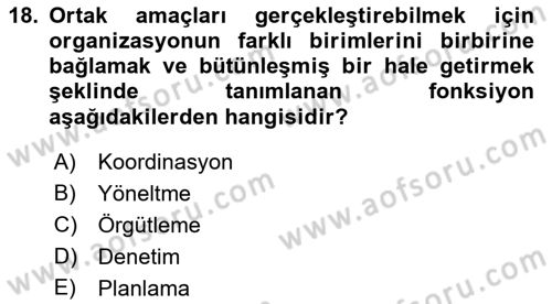 Boş Zaman ve Rekreasyon Yönetimi Dersi 2019 - 2020 Yılı (Vize) Ara Sınav Soruları 18. Soru