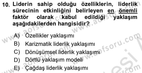 Boş Zaman ve Rekreasyon Yönetimi Dersi 2019 - 2020 Yılı (Final) Dönem Sonu Sınav Soruları 10. Soru