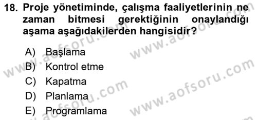 Boş Zaman ve Rekreasyon Yönetimi Dersi 2019 - 2020 Yılı (Final) Dönem Sonu Sınav Soruları 18. Soru