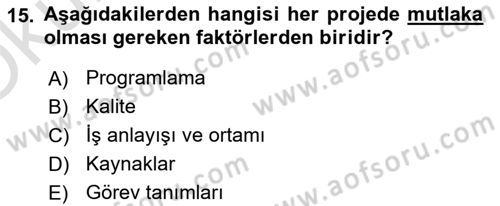 Boş Zaman ve Rekreasyon Yönetimi Dersi 2020 - 2021 Yılı Yaz Okulu Sınav Soruları 15. Soru