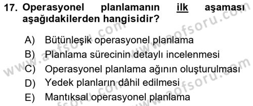 Boş Zaman ve Rekreasyon Yönetimi Dersi 2020 - 2021 Yılı Yaz Okulu Sınav Soruları 17. Soru