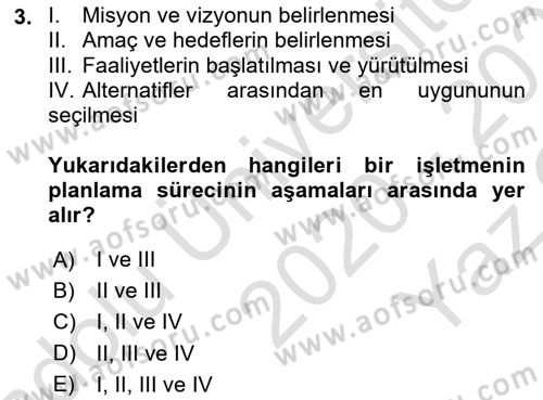 Boş Zaman ve Rekreasyon Yönetimi Dersi 2020 - 2021 Yılı Yaz Okulu Sınav Soruları 3. Soru