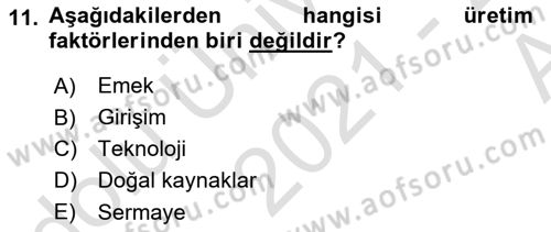Boş Zaman ve Rekreasyon Yönetimi Dersi Ara Sınavı Deneme Sınav Soruları 11. Soru
