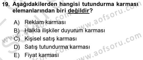 Boş Zaman ve Rekreasyon Yönetimi Dersi 2021 - 2022 Yılı (Final) Dönem Sonu Sınav Soruları 19. Soru