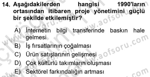 Boş Zaman ve Rekreasyon Yönetimi Dersi 2021 - 2022 Yılı Yaz Okulu Sınavı 14. Soru