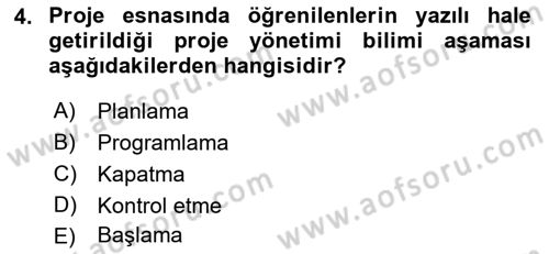 Boş Zaman ve Rekreasyon Yönetimi Dersi 2021 - 2022 Yılı Yaz Okulu Sınavı 4. Soru