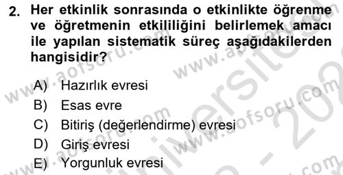 Boş Zaman ve Rekreasyon Yönetimi Dersi 2022 - 2023 Yılı (Final) Dönem Sonu Sınavı 2. Soru