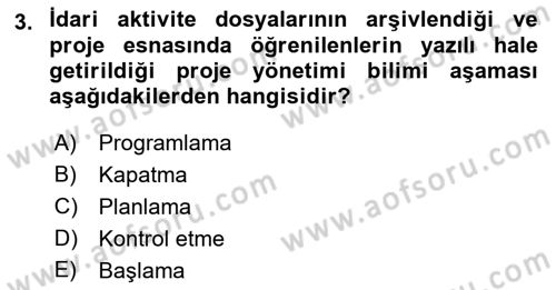 Boş Zaman ve Rekreasyon Yönetimi Dersi 2022 - 2023 Yılı (Final) Dönem Sonu Sınavı 3. Soru