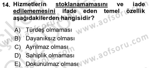 Boş Zaman ve Rekreasyon Yönetimi Dersi Ara Sınavı Deneme Sınav Soruları 14. Soru