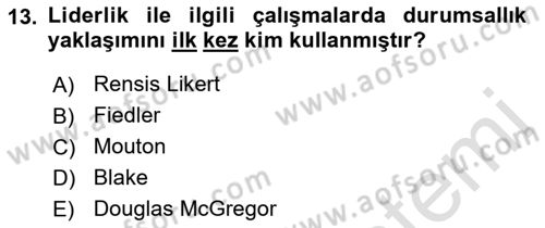 Boş Zaman ve Rekreasyon Yönetimi Dersi 2023 - 2024 Yılı (Final) Dönem Sonu Sınav Soruları 13. Soru