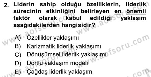 Boş Zaman ve Rekreasyon Yönetimi Dersi 2023 - 2024 Yılı (Final) Dönem Sonu Sınav Soruları 2. Soru