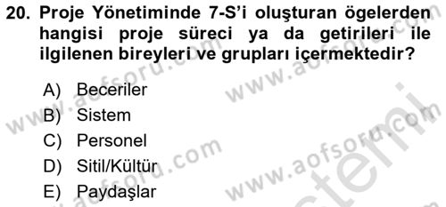 Boş Zaman ve Rekreasyon Yönetimi Dersi 2023 - 2024 Yılı Yaz Okulu Sınav Soruları 20. Soru