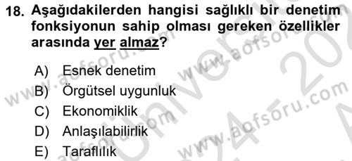 Boş Zaman ve Rekreasyon Yönetimi Dersi Ara Sınavı Deneme Sınav Soruları 18. Soru