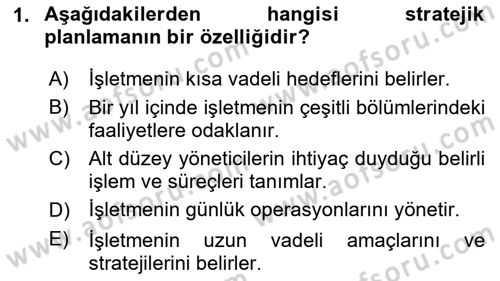 Boş Zaman ve Rekreasyon Yönetimi Dersi 2024 - 2025 Yılı (Final) Dönem Sonu Sınav Soruları 1. Soru