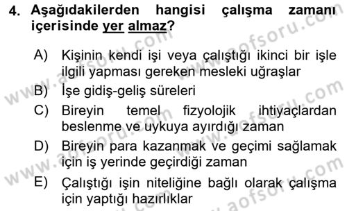Boş Zaman ve Rekreasyon Yönetimi Dersi 2025 - 2026 Yılı (Vize) Ara Sınav Soruları 4. Soru